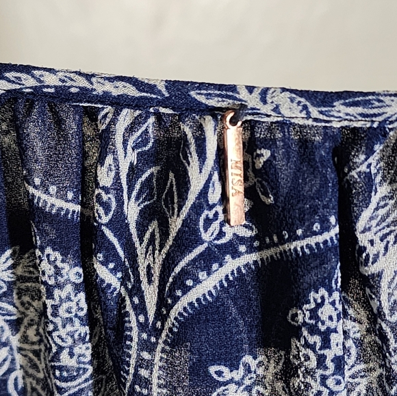 Misa Navy Blue Patterned Women's Top - Picture 3 of 7